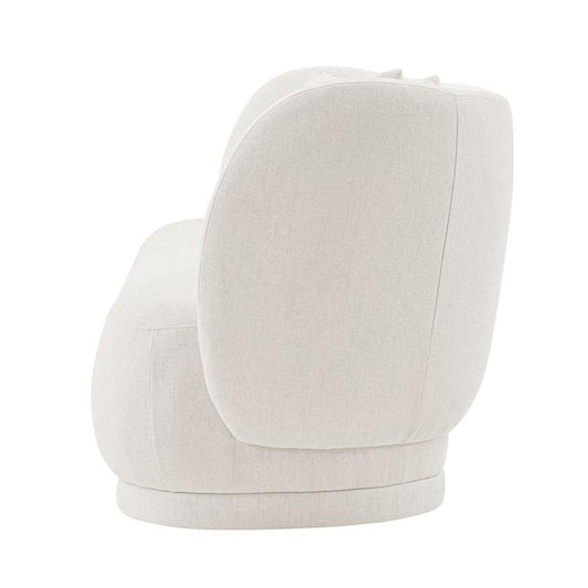 Manhattan Comfort - 2-Piece Siri Linen Weave Sofa and Accent Chair with Pine Wood Legs in Cream - 2-SFAC5710-CR veiw 2