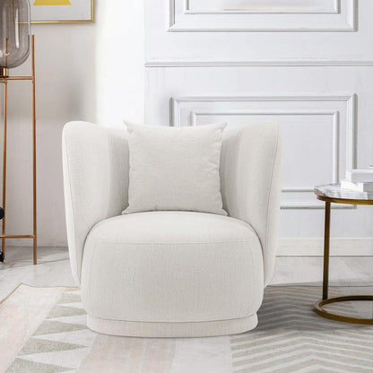 Manhattan Comfort - 2-Piece Siri Linen Weave Sofa and Accent Chair with Pine Wood Legs in Cream - 2-SFAC5710-CR veiw 6