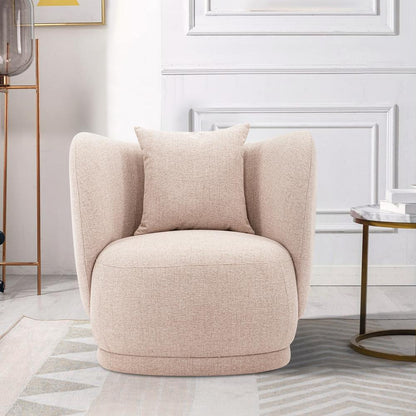 Manhattan Comfort - 2-Piece Siri Linen Weave Sofa and Accent Chair with Pine Wood Legs in Wheat - 2-SFAC5710-WT veiw 5