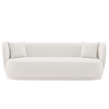 Manhattan Comfort - Siri Linen Weave Sofa with Pine Wood Legs in Cream - SF010-CR veiw 1