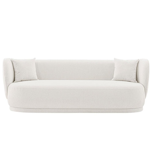 Manhattan Comfort - Siri Linen Weave Sofa with Pine Wood Legs in Cream - SF010-CR veiw 1