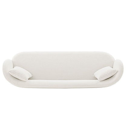Manhattan Comfort - Siri Linen Weave Sofa with Pine Wood Legs in Cream - SF010-CR veiw 3