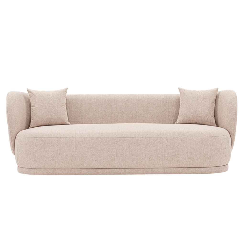 Manhattan Comfort - Siri Linen Weave Sofa with Pine Wood Legs in Wheat - SF010-WT veiw 1