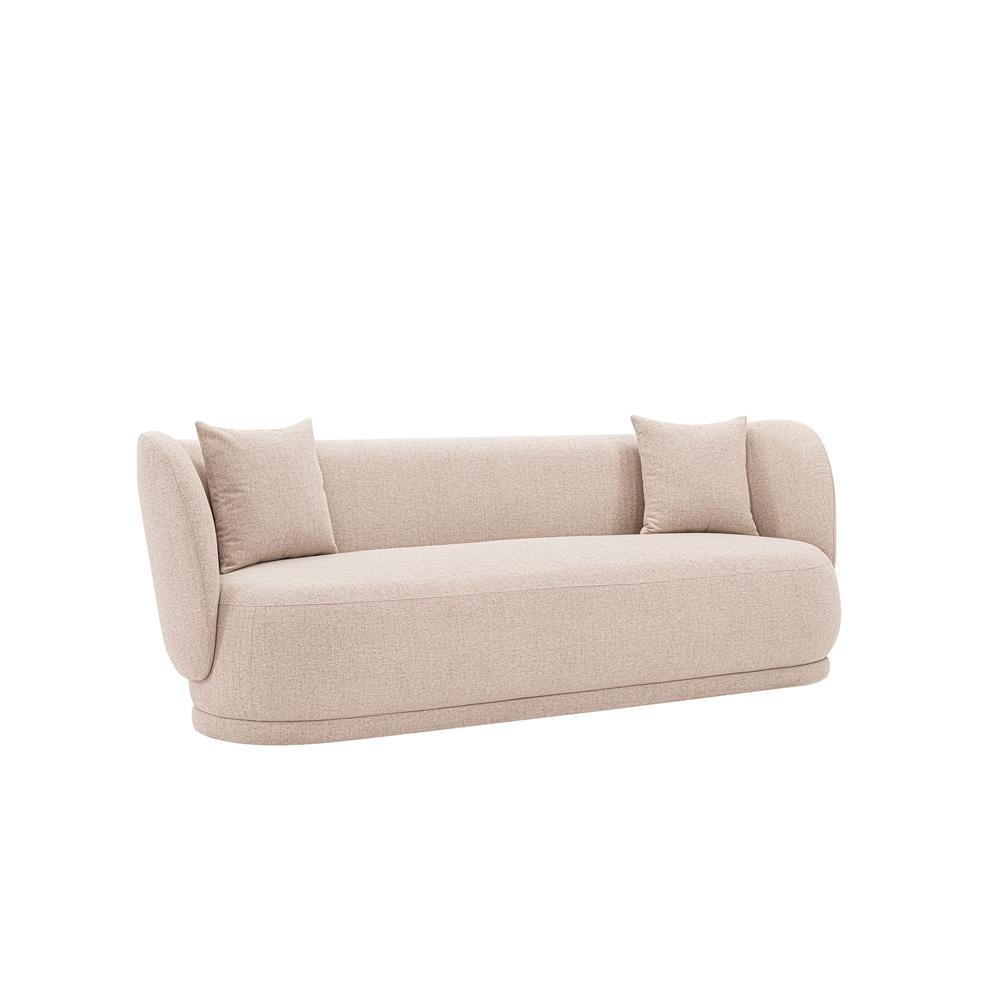 Manhattan Comfort - Siri Linen Weave Sofa with Pine Wood Legs in Wheat - SF010-WT veiw 2