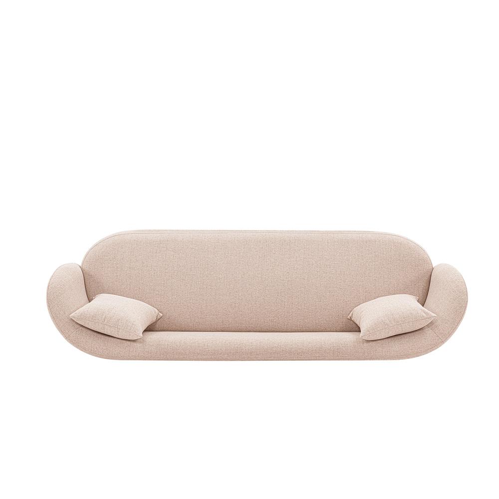 Manhattan Comfort - Siri Linen Weave Sofa with Pine Wood Legs in Wheat - SF010-WT veiw 3