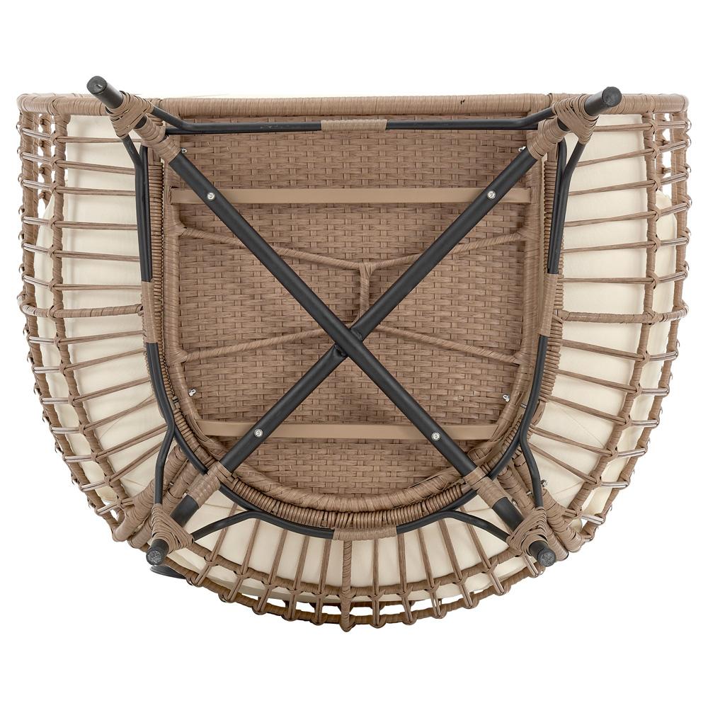 Manhattan Comfort - Spezia Polyester Patio Freestanding Egg Chair with Iron Steel Legs in Tan and Cream - OD-HC002-CR veiw 5