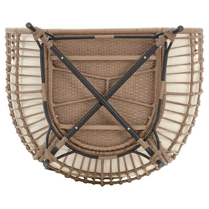 Manhattan Comfort - Spezia Polyester Patio Freestanding Egg Chair with Iron Steel Legs in Tan and Cream - OD-HC002-CR veiw 5
