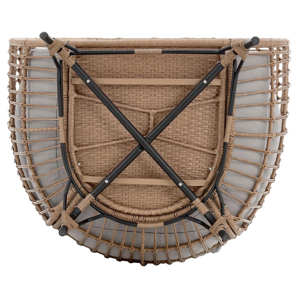 Manhattan Comfort - Spezia Polyester Patio Freestanding Egg Chair with Iron Steel Legs in Tan and Grey - OD-HC002-GY veiw 5