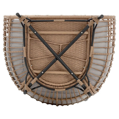 Manhattan Comfort - Spezia Polyester Patio Freestanding Egg Chair with Iron Steel Legs in Tan and Grey - OD-HC002-GY veiw 5