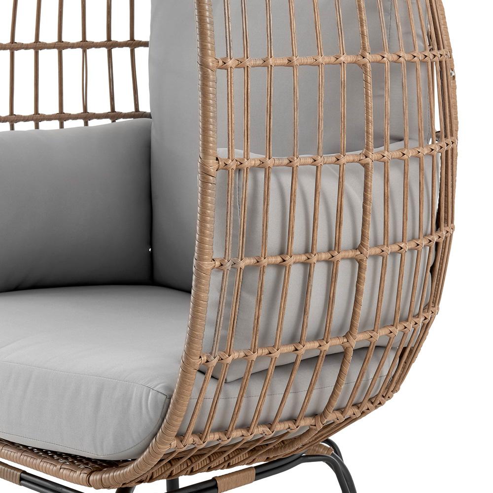 Manhattan Comfort - Spezia Polyester Patio Freestanding Egg Chair with Iron Steel Legs in Tan and Grey - OD-HC002-GY veiw 7