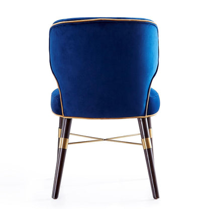 Manhattan Comfort - Strine Velvet Dining Chair with Wood Legs in Blue - Set of 2 - 2-DC045-BL veiw 6