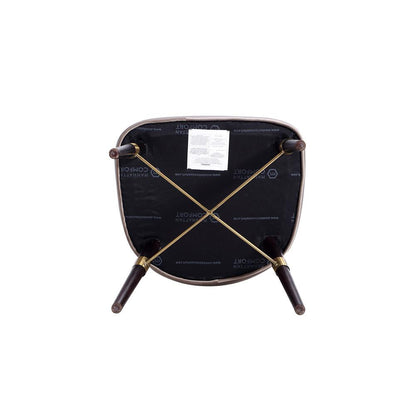 Manhattan Comfort - Strine Velvet and Leatherette Dining Chair with Wood Legs in Dark Taupe - Set of 2 - 2-DC045-DT veiw 7