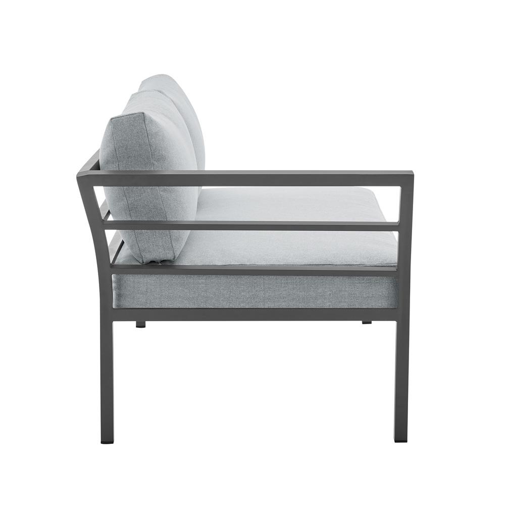 Manhattan Comfort - 5-Piece Sunnyside Polyester Corner Patio Conversation Set with Steel Legs in Grey - OD-CV026-GY veiw 5