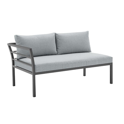 Manhattan Comfort - 5-Piece Sunnyside Polyester Corner Patio Conversation Set with Steel Legs in Grey - OD-CV026-GY veiw 7