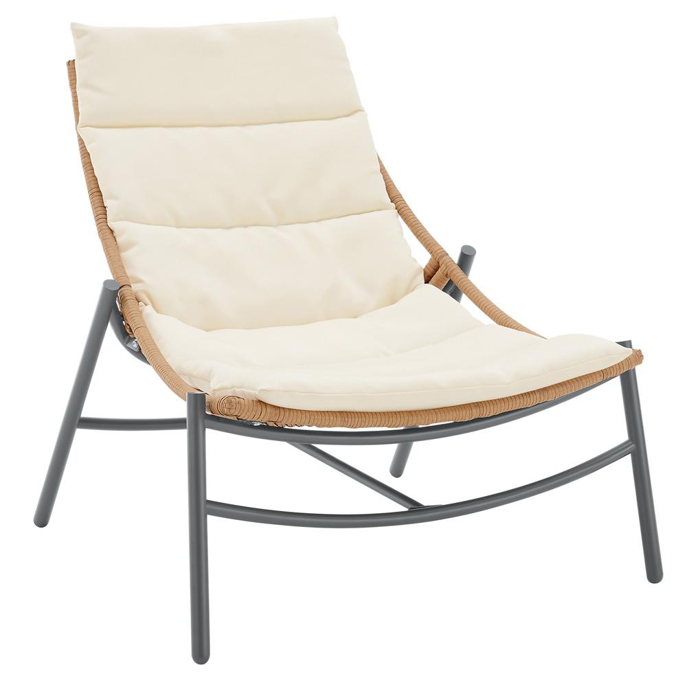 Manhattan Comfort - 3-Piece Sunset Polyester Patio Conversation Set with Steel Legs in Cream - OD-CV021-CR veiw 5