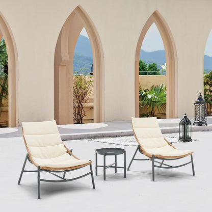 Manhattan Comfort - 3-Piece Sunset Polyester Patio Conversation Set with Steel Legs in Cream - OD-CV021-CR veiw 9