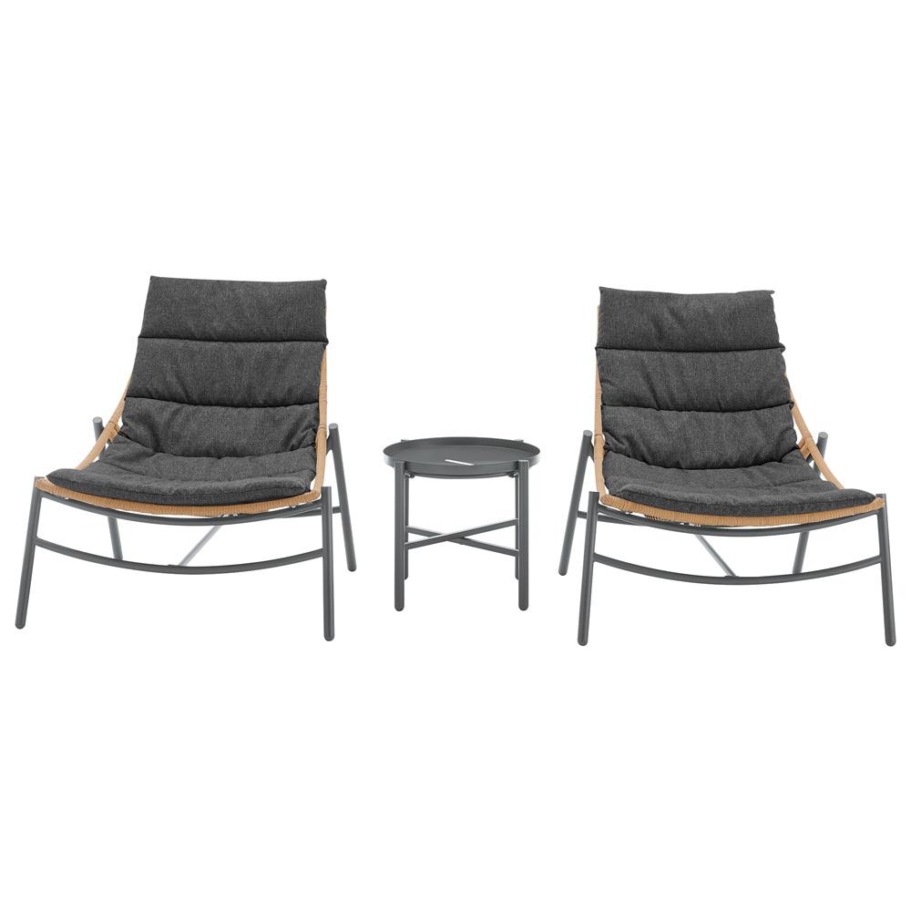 Manhattan Comfort - 3-Piece Sunset Polyester Patio Conversation Set with Steel Legs in Grey - OD-CV021-GY veiw 1