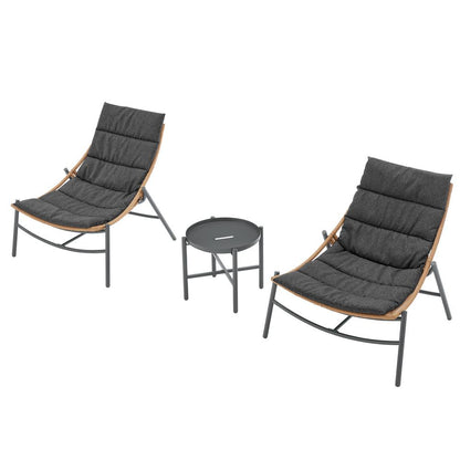 Manhattan Comfort - 3-Piece Sunset Polyester Patio Conversation Set with Steel Legs in Grey - OD-CV021-GY veiw 3