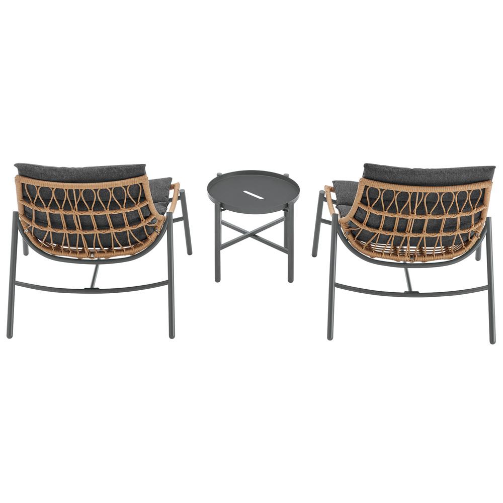 Manhattan Comfort - 3-Piece Sunset Polyester Patio Conversation Set with Steel Legs in Grey - OD-CV021-GY veiw 4