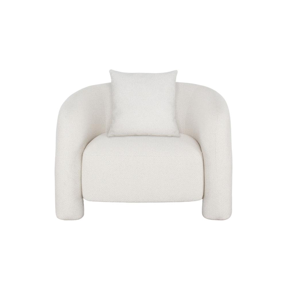 Manhattan Comfort - Sylvia Tweed Accent Chair with Pine Wood Legs in Angora - AC070-AN veiw 1