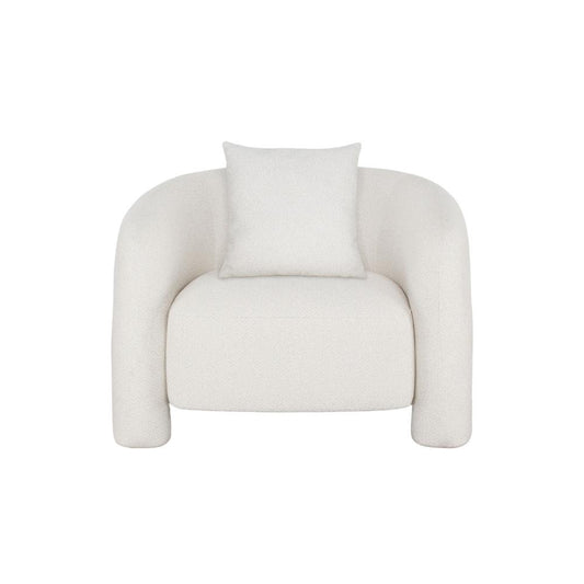 Manhattan Comfort - Sylvia Tweed Accent Chair with Pine Wood Legs in Angora - AC070-AN veiw 1