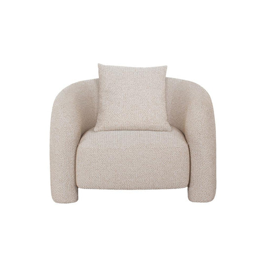 Manhattan Comfort - Sylvia Tweed Accent Chair with Pine Wood Legs in Gold Dust - AC070-GD veiw 1