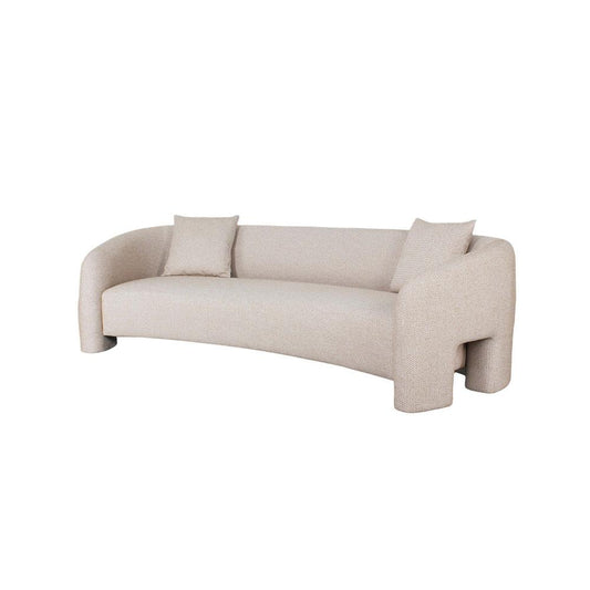 Manhattan Comfort - Sylvia Tweed Sofa and Accent Chair with Pine Wood Legs in Gold Dust - Set of 2 - 2-SFAC1770-GD veiw 2