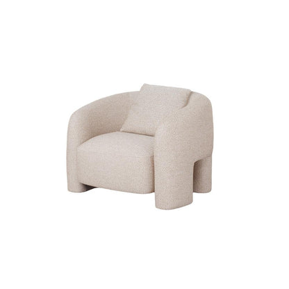 Manhattan Comfort - Sylvia Tweed Sofa and Accent Chair with Pine Wood Legs in Gold Dust - Set of 2 - 2-SFAC1770-GD veiw 3