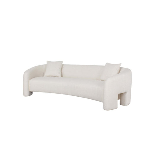 Manhattan Comfort - Sylvia Tweed Sofa and Accent Chairs with Pine Wood Legs in Angora - Set of 3 - 3-SFAC1770-AN veiw 2