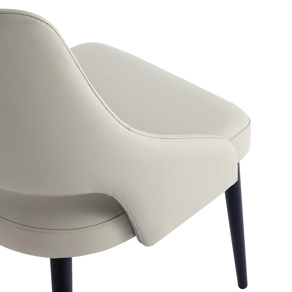 Manhattan Comfort - Tremont Leatherette Dining Chair with Metal Legs in Stone - Set of 2 - 2-DC104-ST veiw 7