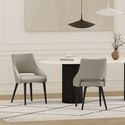 Manhattan Comfort - Tremont Leatherette Dining Chair with Metal Legs in Stone - Set of 2 - 2-DC104-ST veiw 8