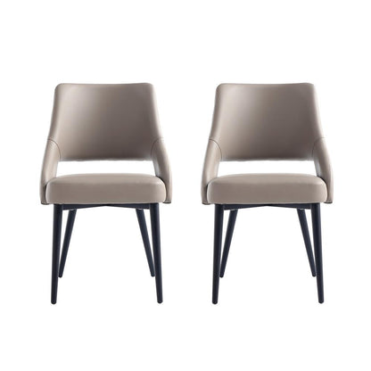 Manhattan Comfort - Tremont Leatherette Dining Chair with Metal Legs in Taupe - Set of 2 - 2-DC104-TP veiw 1