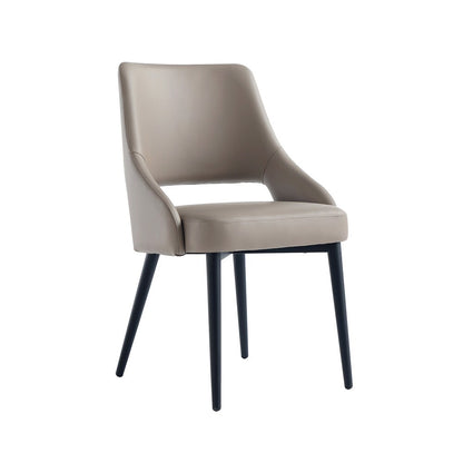 Manhattan Comfort - Tremont Leatherette Dining Chair with Metal Legs in Taupe - Set of 2 - 2-DC104-TP veiw 2