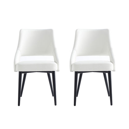 Manhattan Comfort - Tremont Leatherette Dining Chair with Metal Legs in White - Set of 2 - 2-DC104-WH veiw 1