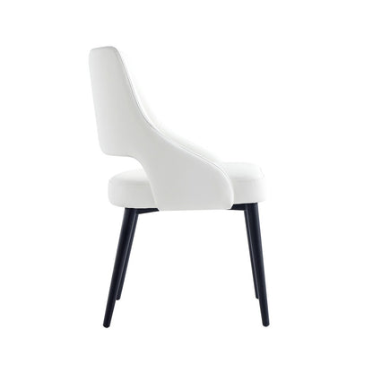 Manhattan Comfort - Tremont Leatherette Dining Chair with Metal Legs in White - Set of 2 - 2-DC104-WH veiw 3