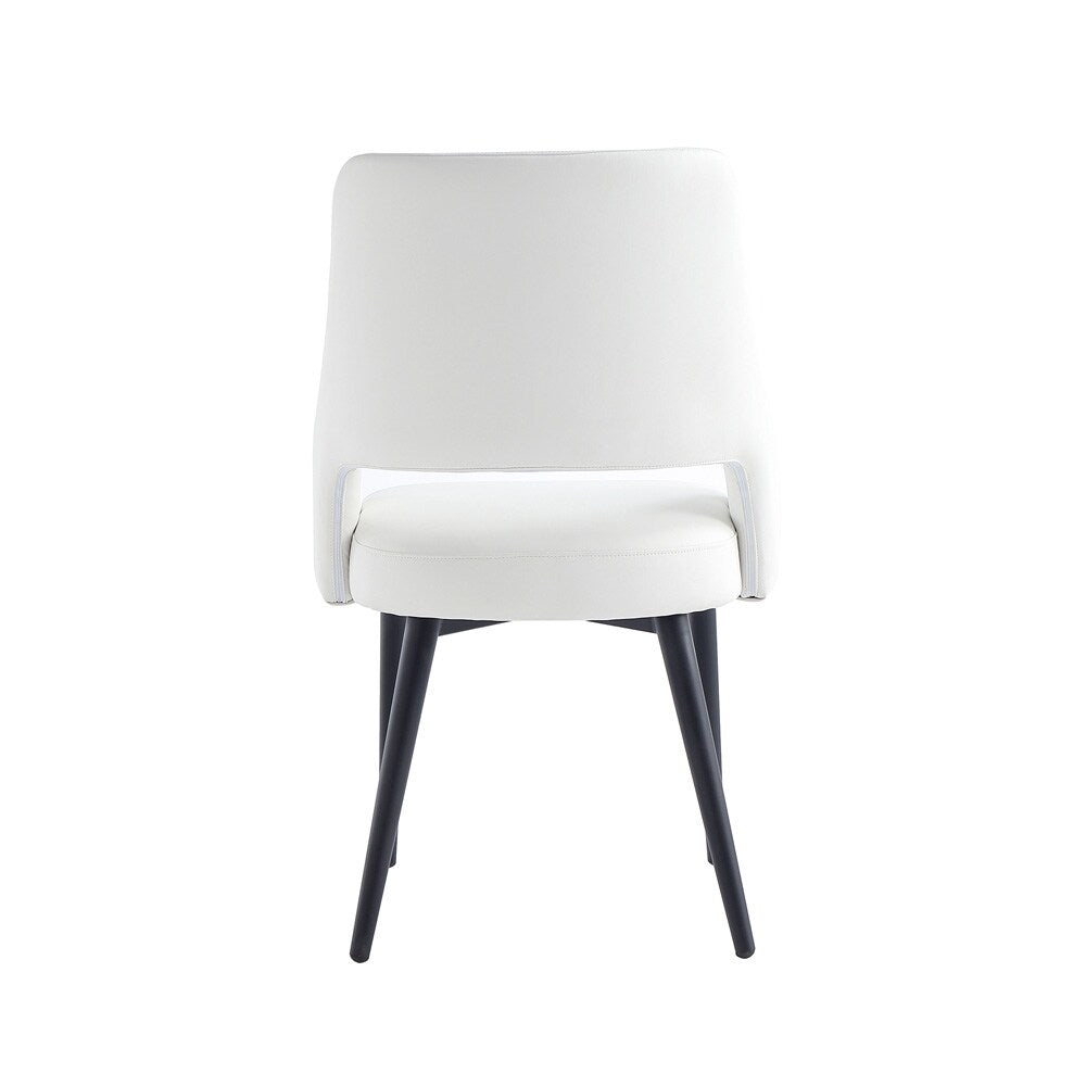 Manhattan Comfort - Tremont Leatherette Dining Chair with Metal Legs in White - Set of 2 - 2-DC104-WH veiw 4