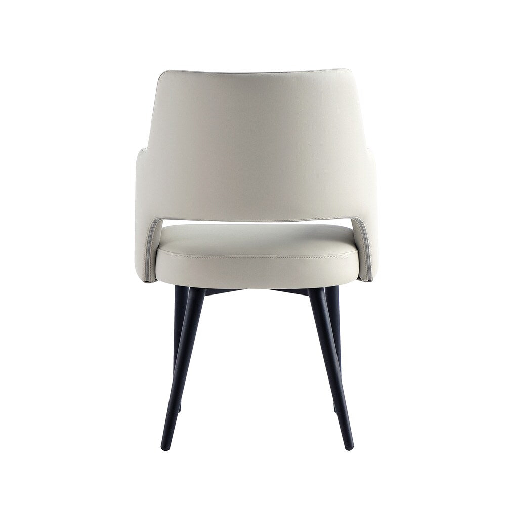 Manhattan Comfort - Tremont Leatherette Dining Arm Chair with Metal Legs in Stone - Set of 2 - 2-DC104AR-ST veiw 4