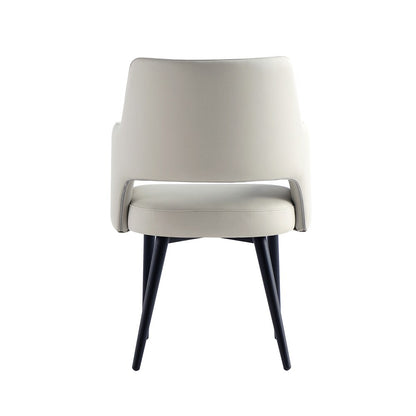 Manhattan Comfort - Tremont Leatherette Dining Arm Chair with Metal Legs in Stone - Set of 2 - 2-DC104AR-ST veiw 4