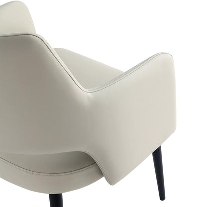 Manhattan Comfort - Tremont Leatherette Dining Arm Chair with Metal Legs in Stone - Set of 2 - 2-DC104AR-ST veiw 7