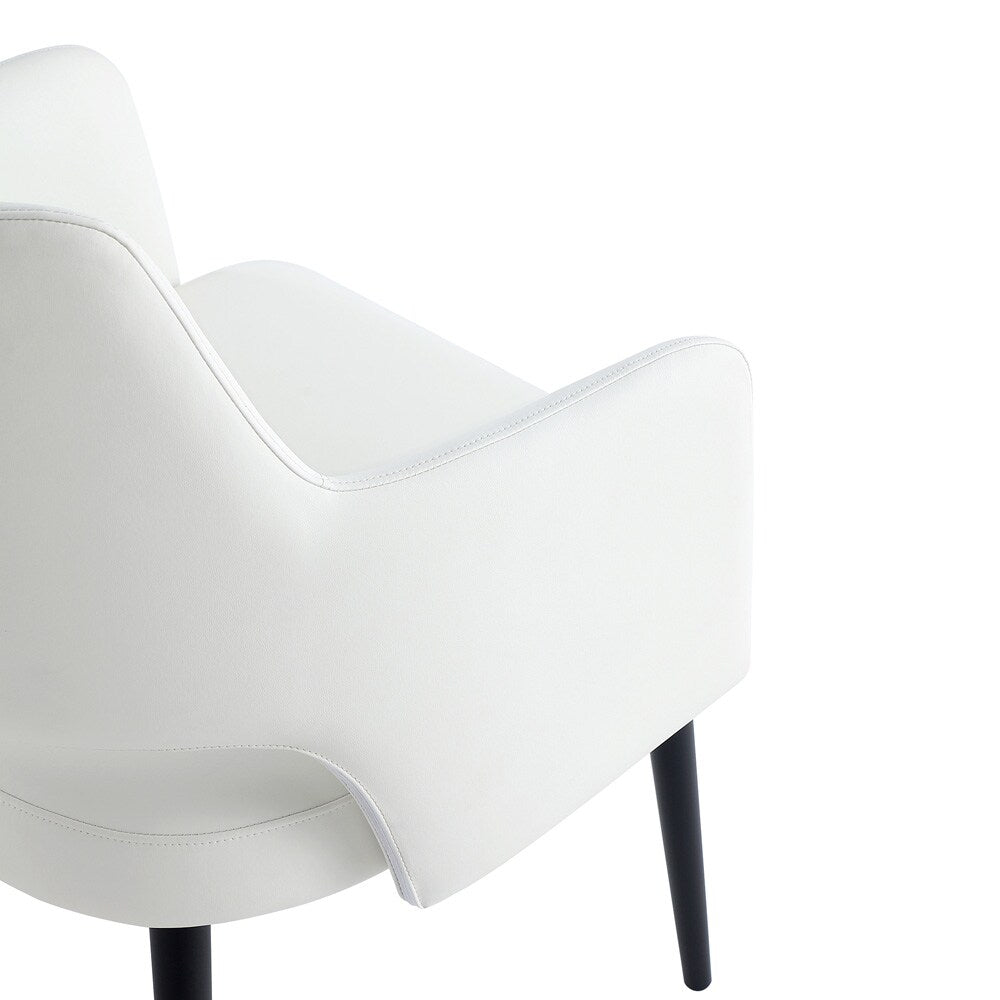 Manhattan Comfort - Tremont Leatherette Dining Arm Chair with Metal Legs in White - Set of 2 - 2-DC104AR-WH veiw 7