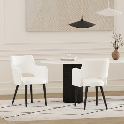Manhattan Comfort - Tremont Leatherette Dining Arm Chair with Metal Legs in White - Set of 2 - 2-DC104AR-WH veiw 8