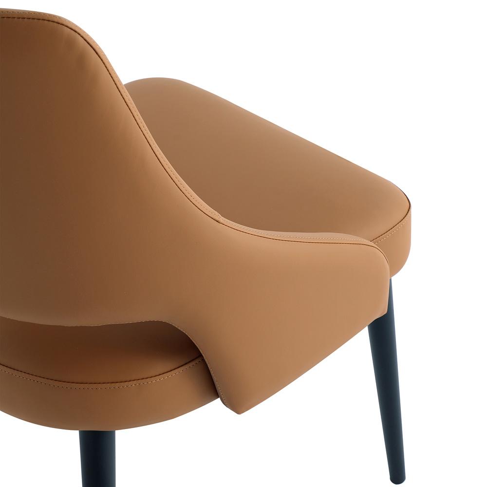 Manhattan Comfort - 6-Piece Tremont Leatherette Dining Chair with Metal Legs in Saddle - 6-DC104-SD veiw 8