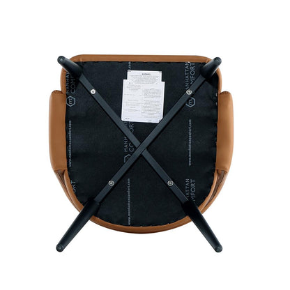 Manhattan Comfort - 6-Piece Tremont Leatherette Dining Chair with Metal Legs in Saddle - 6-DC104-SD veiw 9