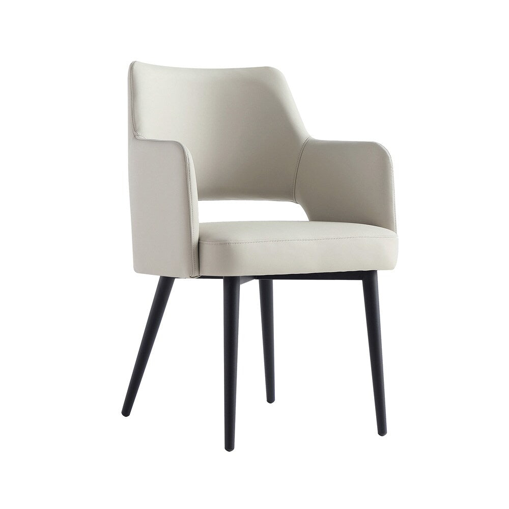 Manhattan Comfort - 6-Piece Tremont Leatherette Dining Chair with Metal Legs in Stone - 6-DC104-ST veiw 2