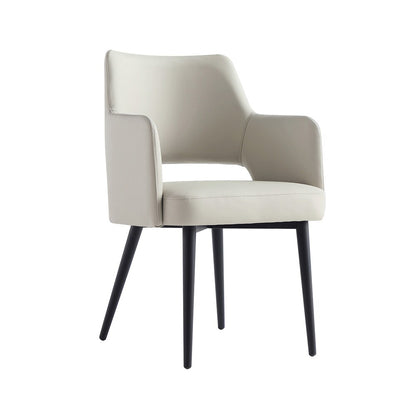 Manhattan Comfort - 6-Piece Tremont Leatherette Dining Chair with Metal Legs in Stone - 6-DC104-ST veiw 2
