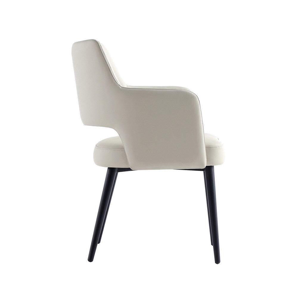 Manhattan Comfort - 6-Piece Tremont Leatherette Dining Chair with Metal Legs in Stone - 6-DC104-ST veiw 3