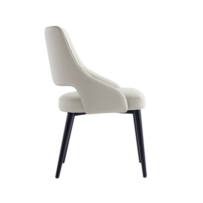 Manhattan Comfort - 6-Piece Tremont Leatherette Dining Chair with Metal Legs in Stone - 6-DC104-ST veiw 5