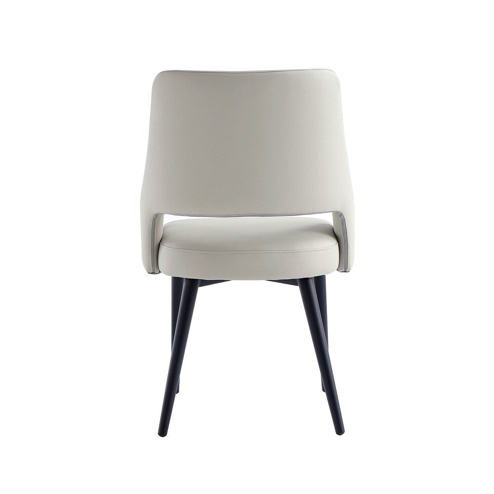 Manhattan Comfort - 6-Piece Tremont Leatherette Dining Chair with Metal Legs in Stone - 6-DC104-ST veiw 6