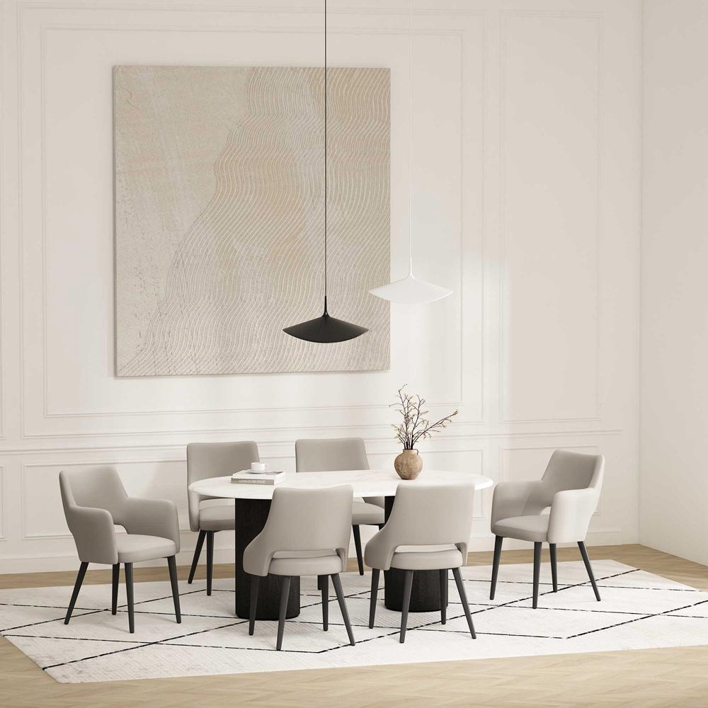 Manhattan Comfort - 6-Piece Tremont Leatherette Dining Chair with Metal Legs in Stone - 6-DC104-ST veiw 10