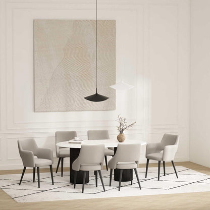 Manhattan Comfort - 6-Piece Tremont Leatherette Dining Chair with Metal Legs in Stone - 6-DC104-ST veiw 10